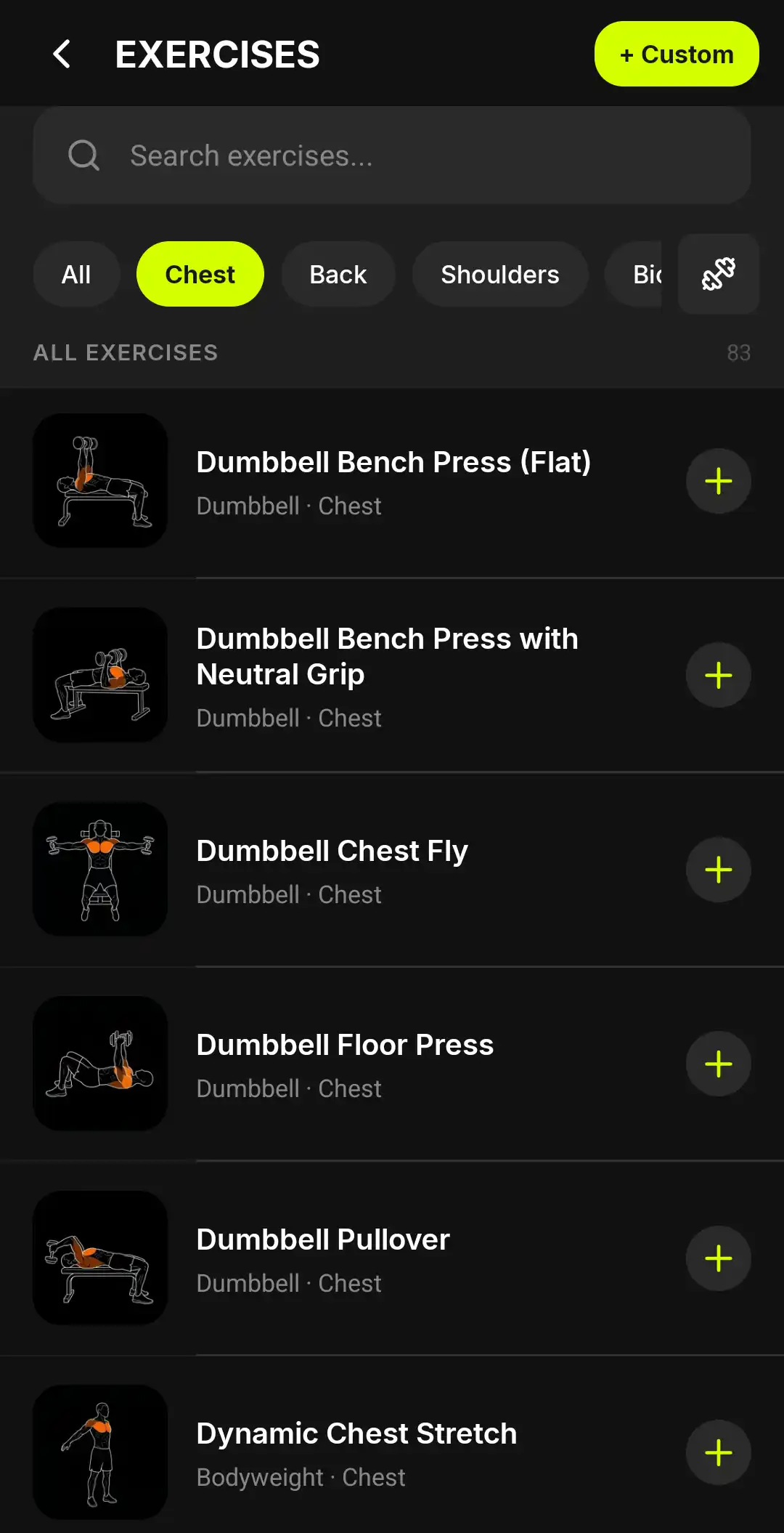 BULQ exercise library - 770+ exercises searchable by muscle, equipment and movement pattern